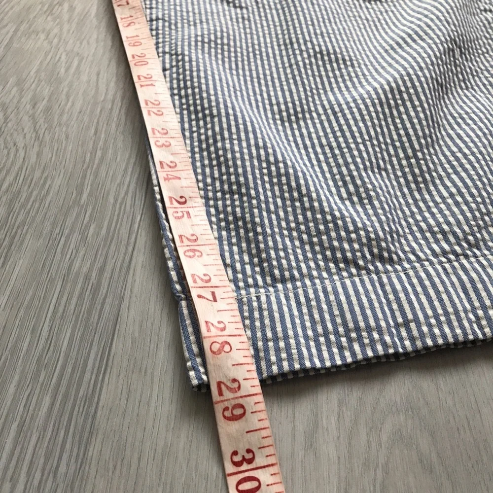 J CREW BLUE SEERSUCKER TROUSER PANT STRAIGHT LEG MENS 38